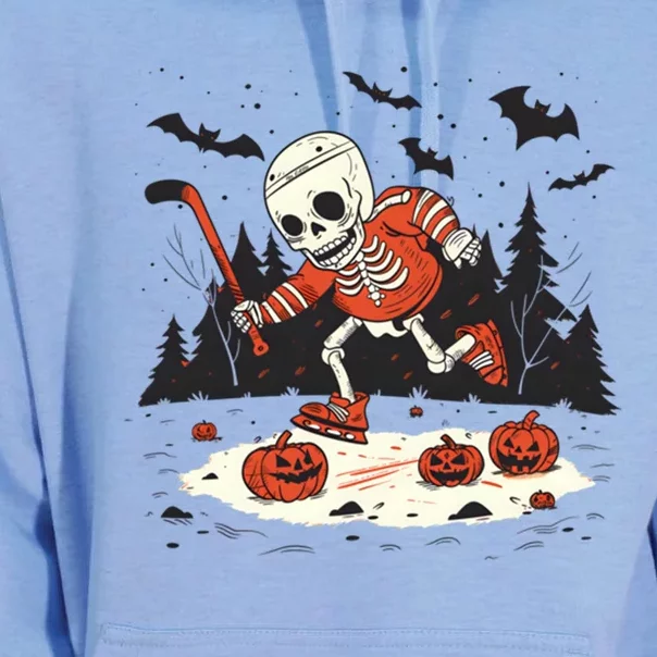 Halloween Ice Hockey Skeleton Pumpkins Flying Meaningful Gift Unisex Surf Hoodie