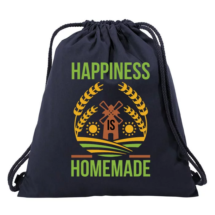 Happiness Is Homemade Drawstring Bag