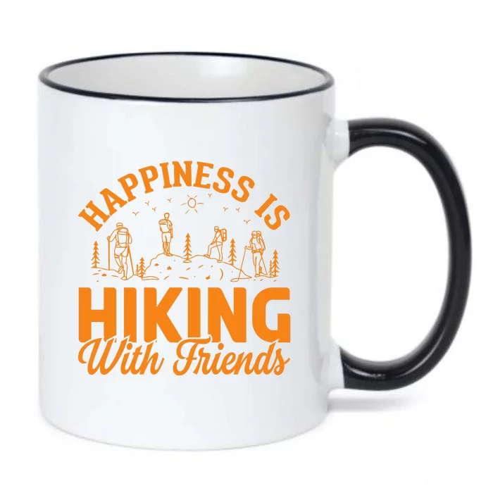 Happiness Is Hiking With Friends Black Color Changing Mug