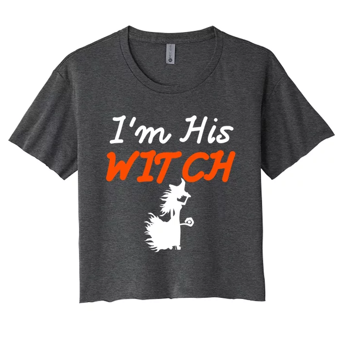 Halloween Im His Witch Im Her Boo Matching Couples Costume Meaningful Gift Women's Crop Top Tee