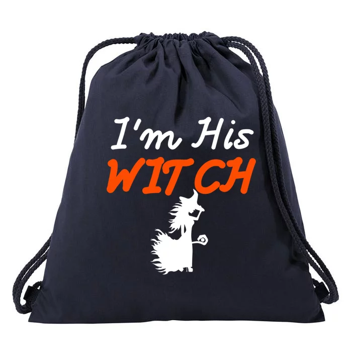 Halloween Im His Witch Im Her Boo Matching Couples Costume Meaningful Gift Drawstring Bag