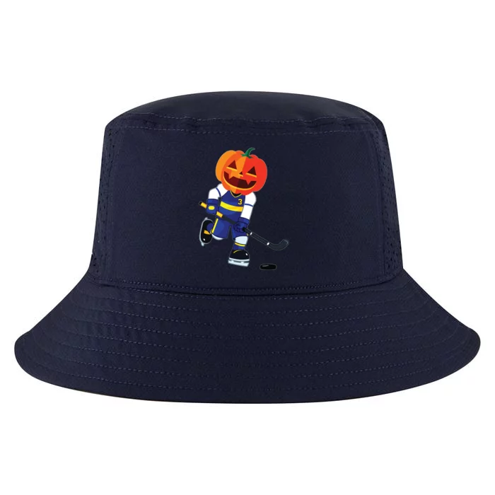 Halloween Ice Hockey Player Pumpkin Head Scary Gift Cool Comfort Performance Bucket Hat