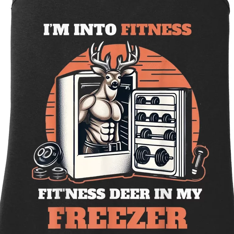 Hunting IM Into Fitness Deer Freezer Funny Hunter Dad Ladies Essential Tank