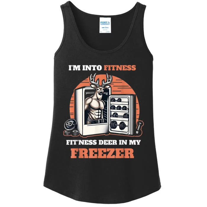 Hunting IM Into Fitness Deer Freezer Funny Hunter Dad Ladies Essential Tank