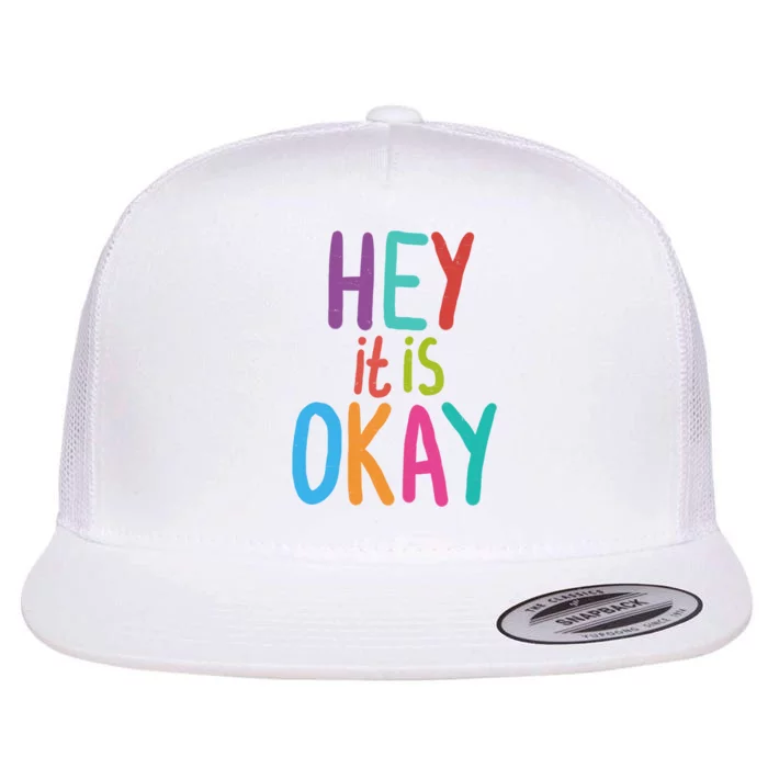 Hey It Is Okay Colorful Flat Bill Trucker Hat