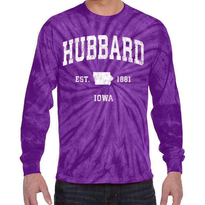 Hubbard Iowa Ia Vintage Established Athletic Sports Design Tie-Dye Long Sleeve Shirt