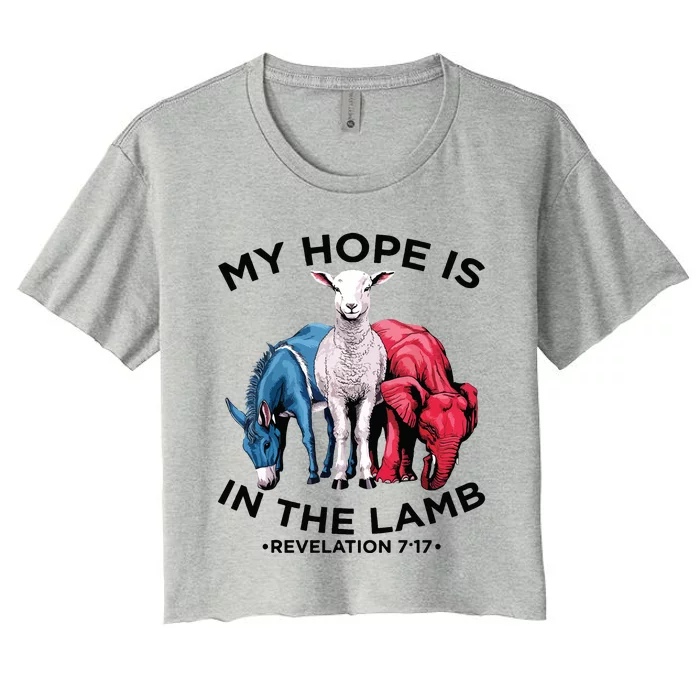 Hope Is In The Lamb My Christian God Jesus Lamb Lover Humor Women's Crop Top Tee