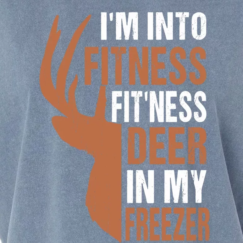 Huntingshirt IM Into Fitness Deer Freezer Funny Hunter Dad Garment-Dyed Women's Muscle Tee