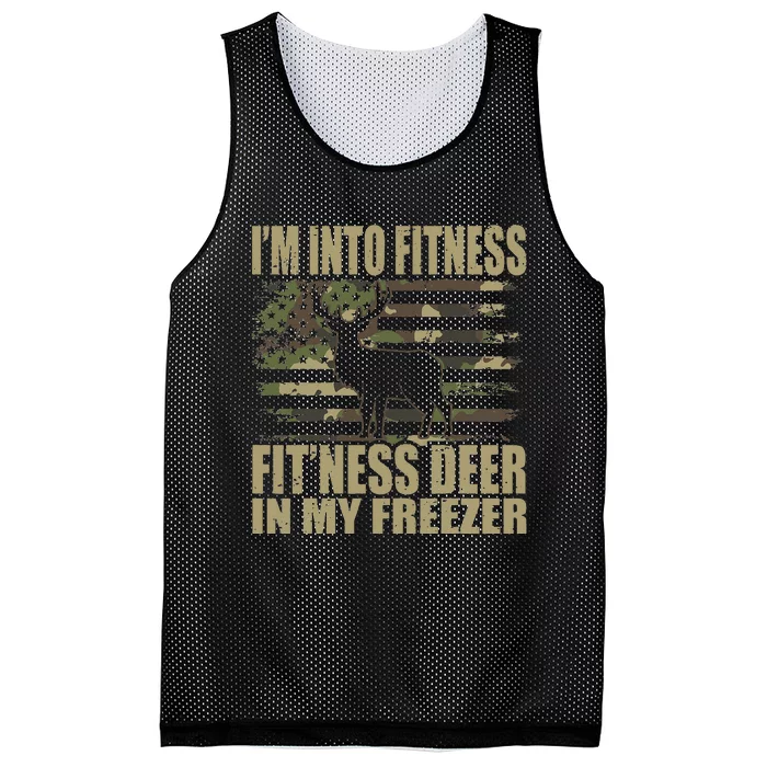 Hunting Im Into Fitness Fitness Deer In My Freezer Mesh Reversible Basketball Jersey Tank