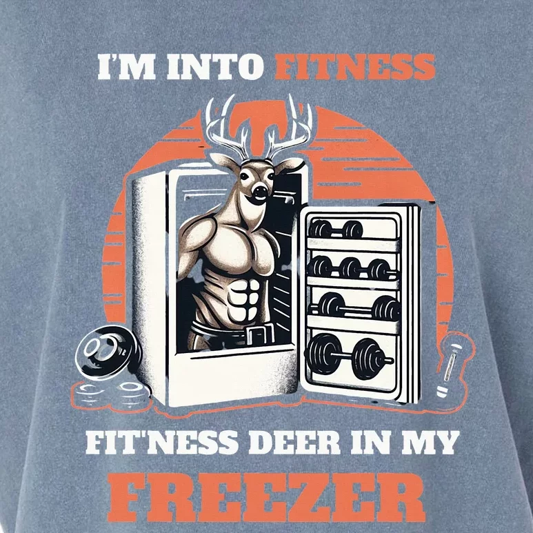 Hunting I'm Into Fitness Deer Freezer Funny Hunter Dad Garment-Dyed Women's Muscle Tee