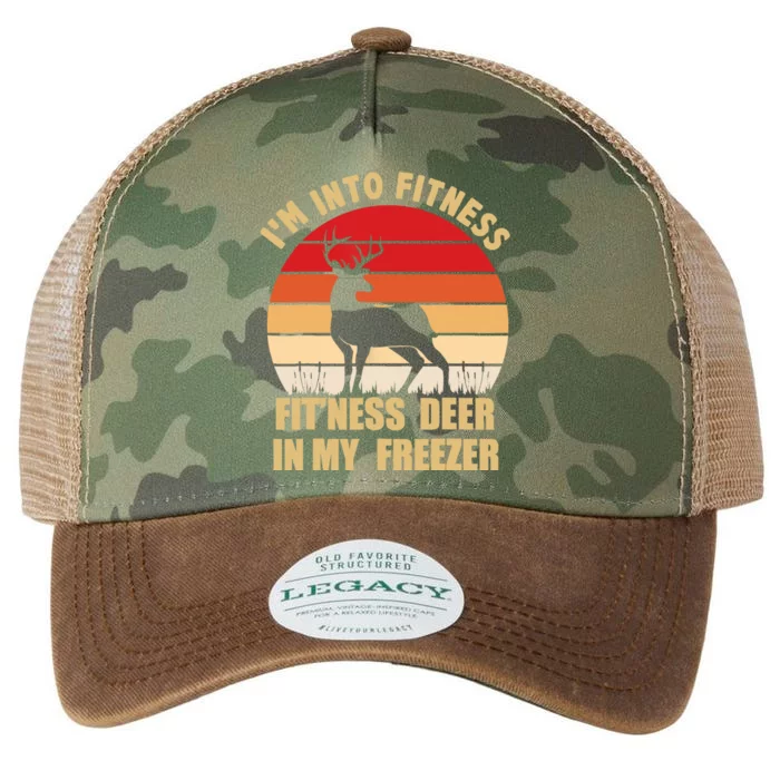 Hunting IM Into Fitness Deer Freezer Funny Hunter Dad Legacy Tie Dye Trucker Hat