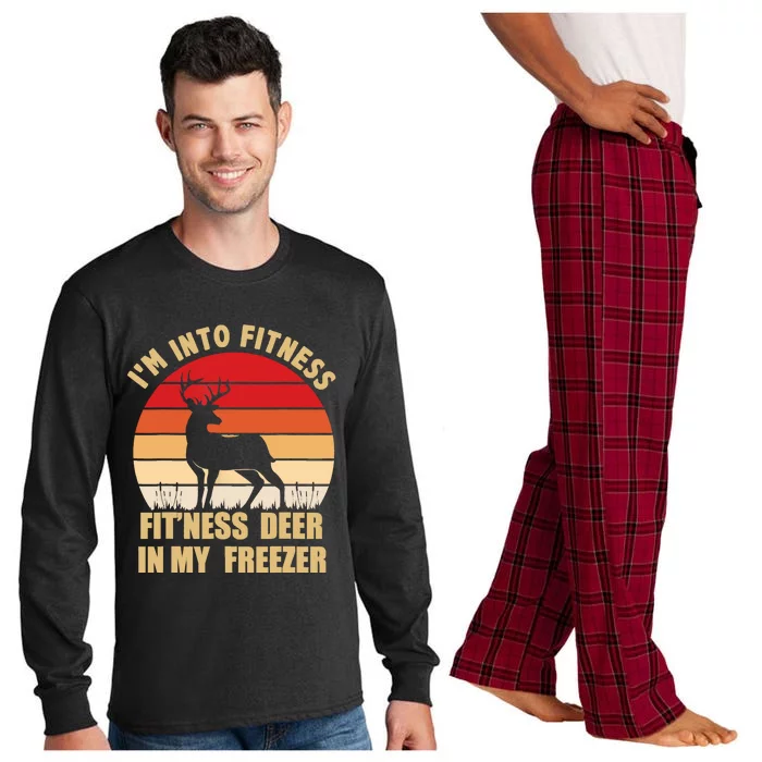 Hunting IM Into Fitness Deer Freezer Funny Hunter Dad Long Sleeve Pajama Set