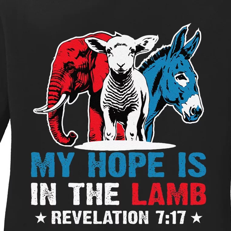 Hope Is In The Lamb My Christian God Jesus Humor Ladies Long Sleeve Shirt