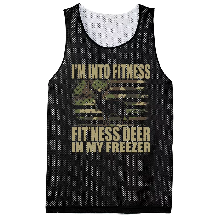 Hunting I'm Into Fitness Fit'ness Deer In My Freezer Mesh Reversible Basketball Jersey Tank