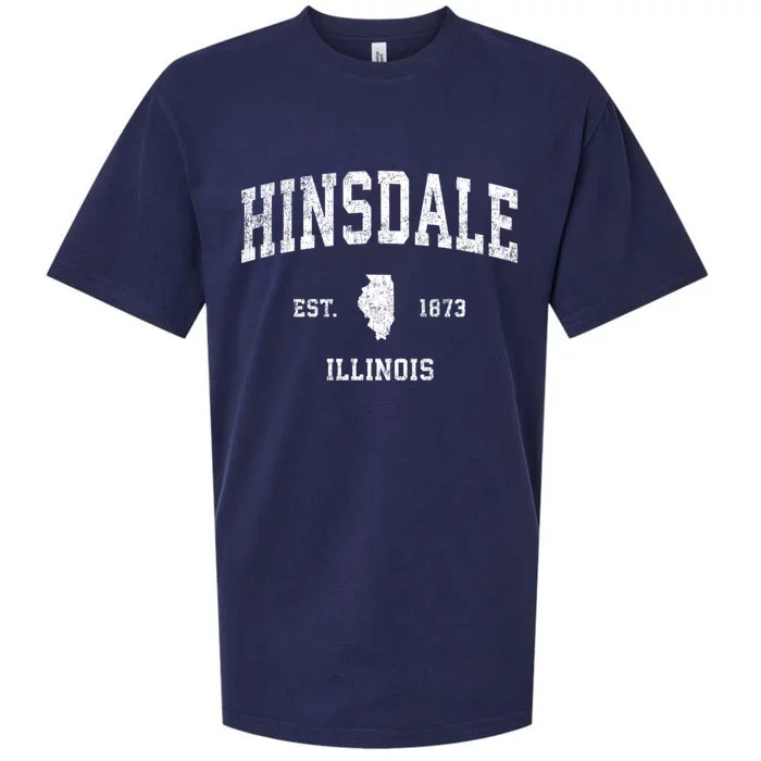 Hinsdale Illinois Il Vintage Established Sports Design Sueded Cloud Jersey T-Shirt