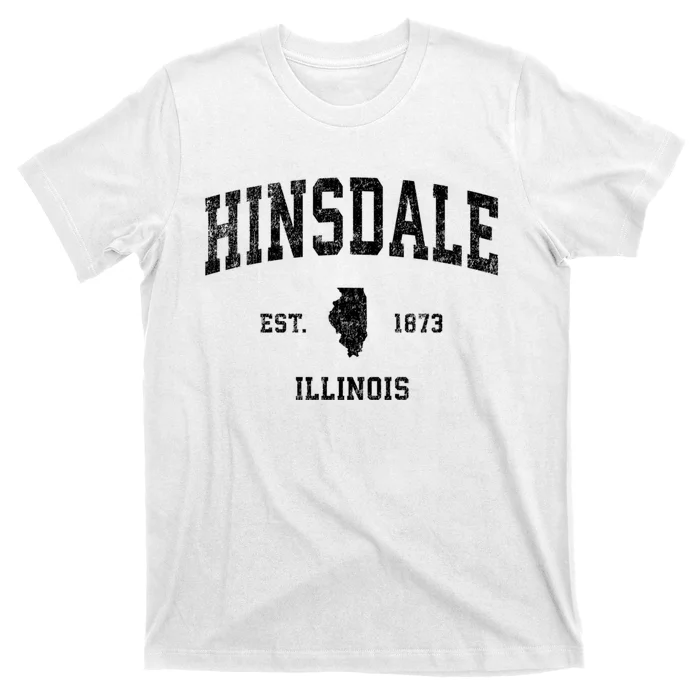 Hinsdale Illinois Il Vintage Established Sports Design T-Shirt