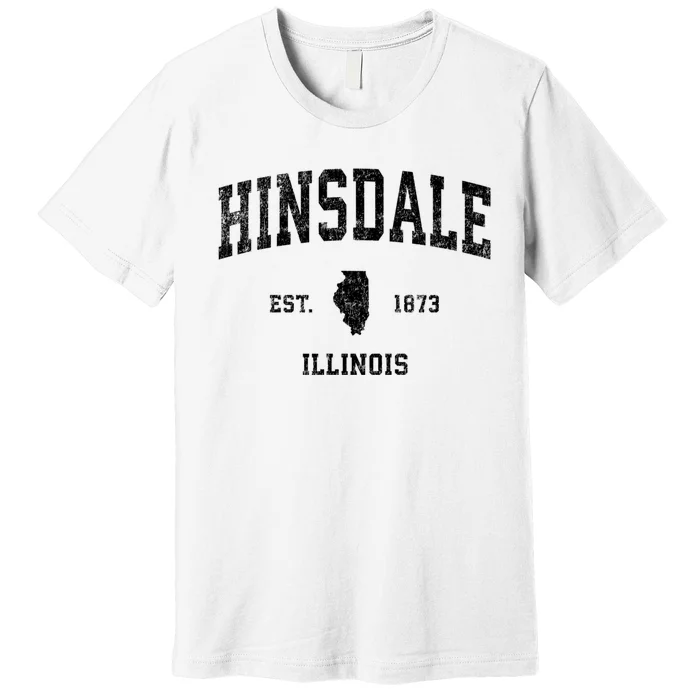 Hinsdale Illinois Il Vintage Established Sports Design Premium T-Shirt