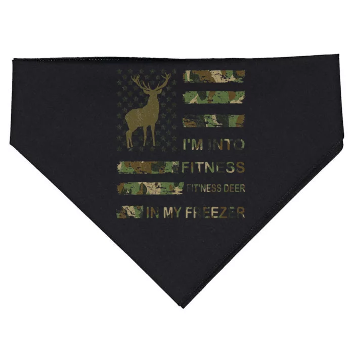 Hunting I'm Into Fitness Deer Freezer Funny Hunter Dad Wild USA-Made Doggie Bandana