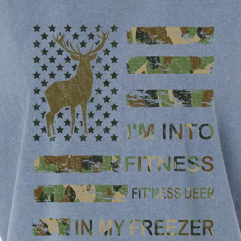 Hunting I'm Into Fitness Deer Freezer Funny Hunter Dad Wild Garment-Dyed Women's Muscle Tee