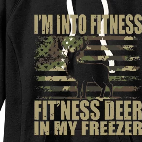 Hunting I'm Into Fitness Fit'ness Deer In My Freezer Women's Fleece Hoodie