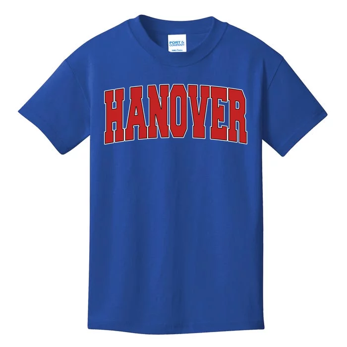 Hanover In Indiana Varsity Style Usa Vintage Sports Gift Kids T-Shirt