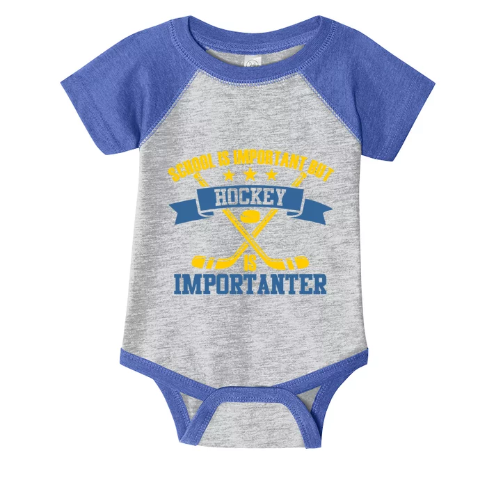 Hockey Is Importanter Funny Gift Ice Hockey Gift Infant Baby Jersey Bodysuit