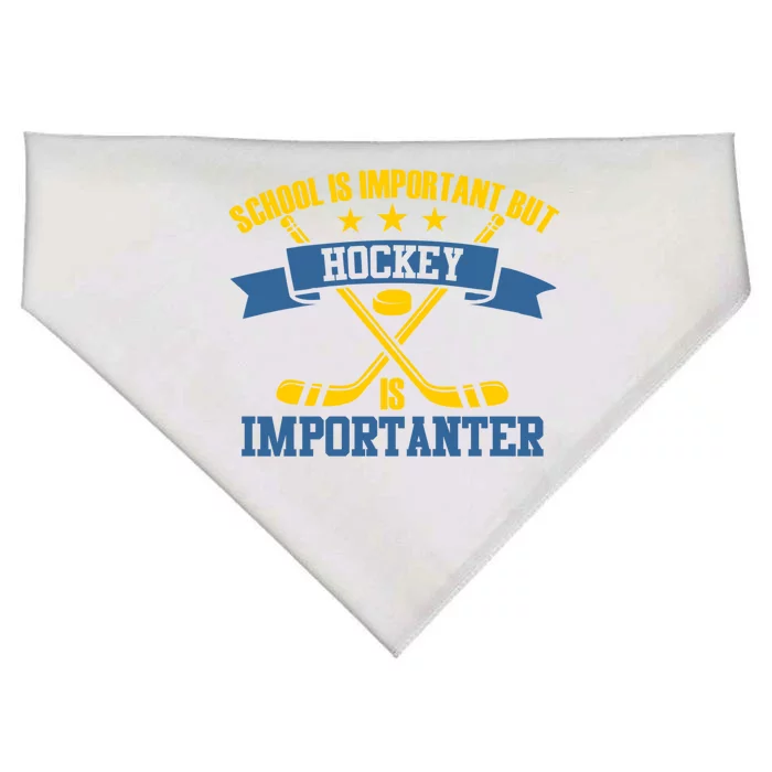 Hockey Is Importanter Funny Gift Ice Hockey Gift USA-Made Doggie Bandana