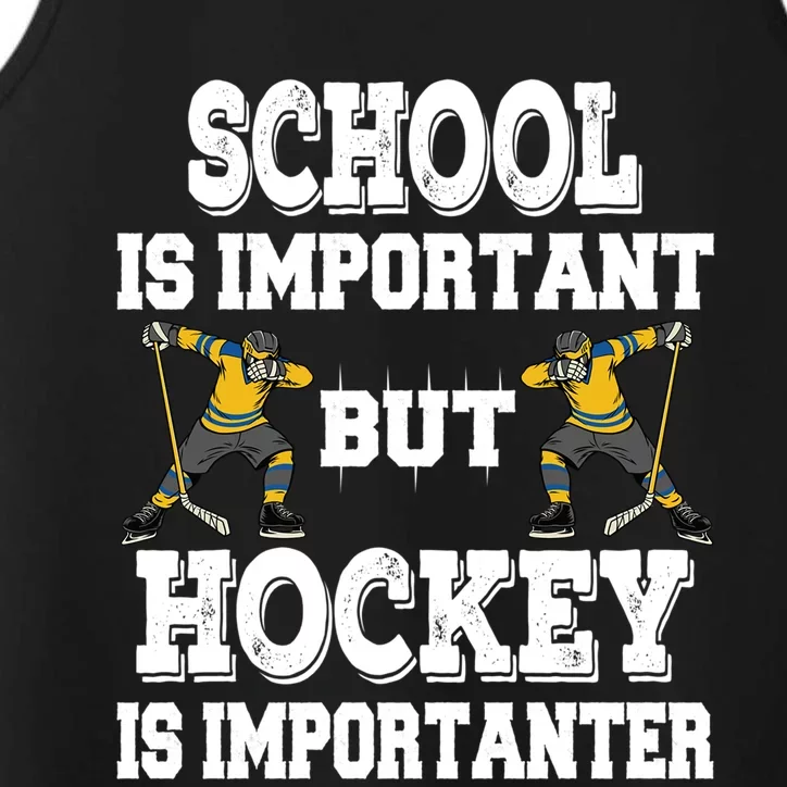 Hockey Is Importanter Funny School Saying Funny Gift Bzr Meaningful Gift Performance Tank