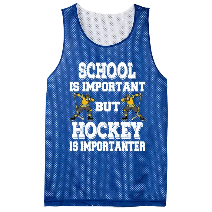 Hockey Is Importanter Funny School Saying Funny Gift Bzr Meaningful Gift Mesh Reversible Basketball Jersey Tank