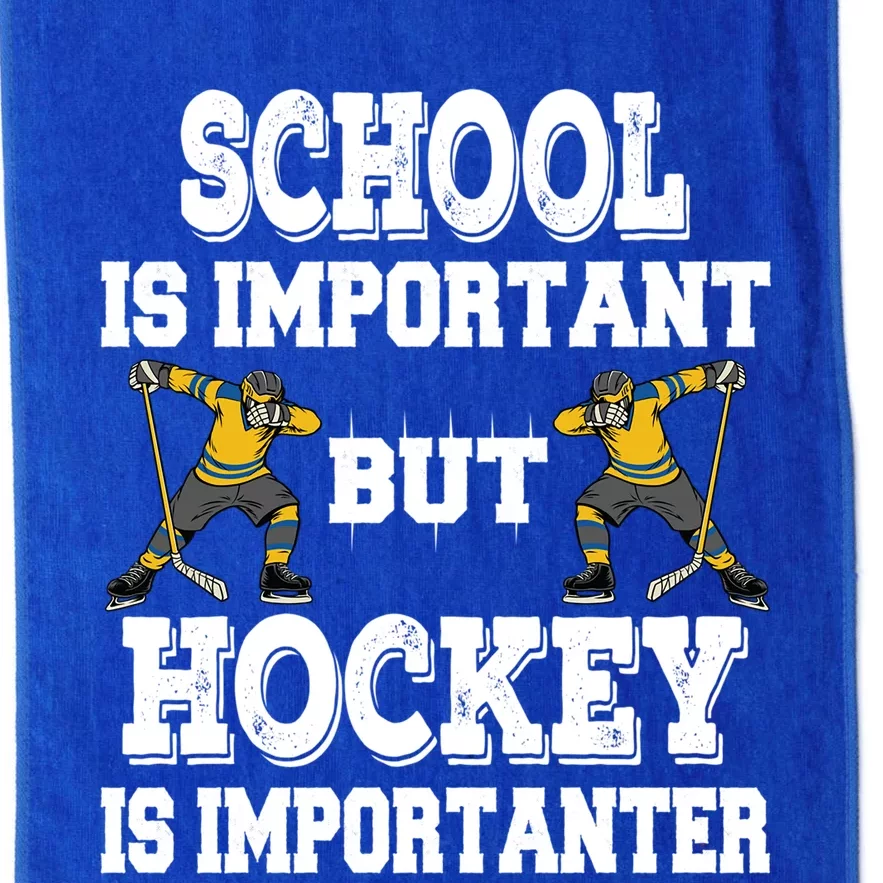 Hockey Is Importanter Funny School Saying Funny Gift Bzr Meaningful Gift Platinum Collection Golf Towel