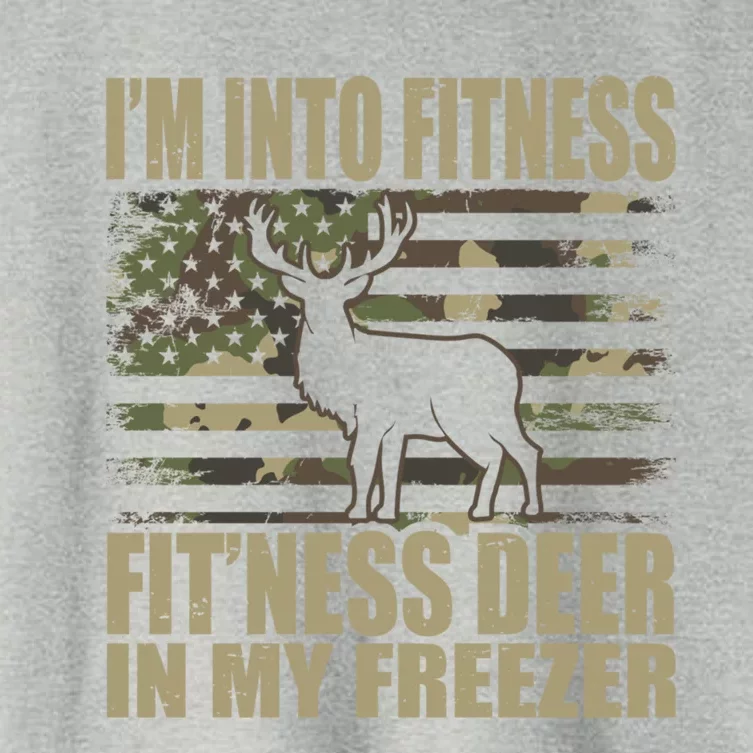 Hunting IM Into Fitness FitNess Deer In My Freezer Gift Women's Crop Top Tee