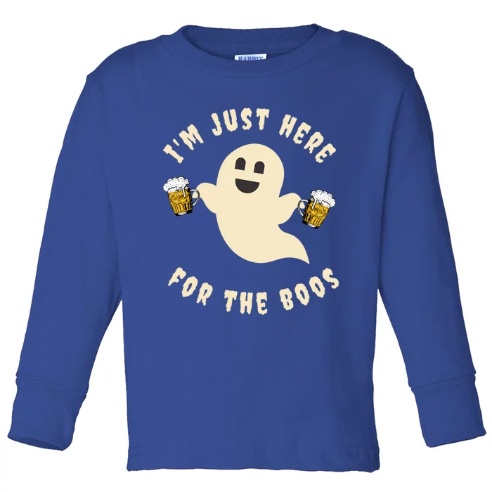 Halloween Ing Im Just Here For The Boos Gift Toddler Long Sleeve Shirt