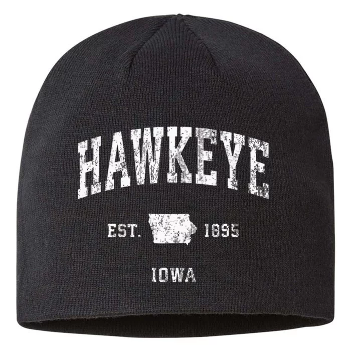 Hawkeye Iowa Ia Vintage Athletic Sports Design 8 1/2in Sustainable Knit Beanie