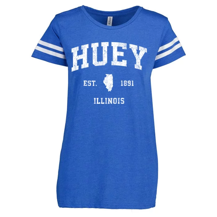 Huey Illinois Il Vintage Athletic Sports Enza Ladies Jersey Football T-Shirt