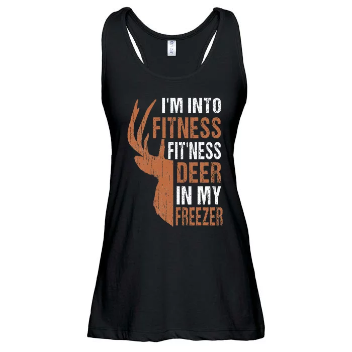 Hunting I'm Into Fitness Deer Freezer Funny Hunter Dad Ladies Essential Flowy Tank