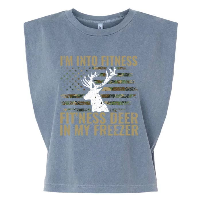 Hunting I'm Into Fitness Deer Freezer Garment-Dyed Women's Muscle Tee