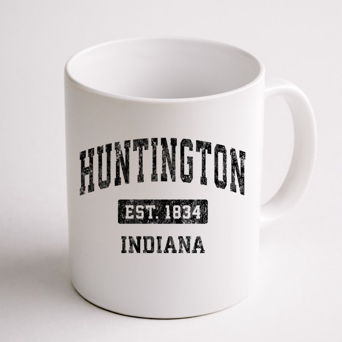 Huntington Indiana In Vintage Sports Established Front & Back Coffee Mug