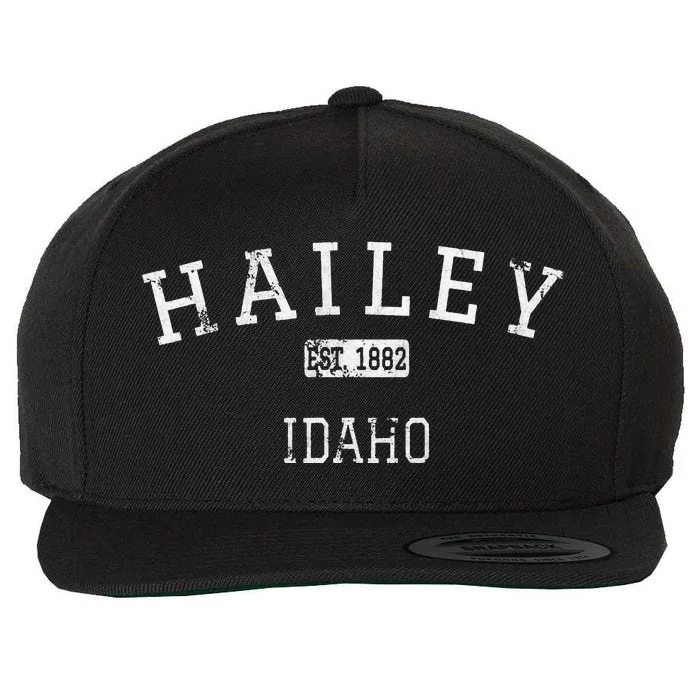 Hailey Idaho ID Vintage Wool Snapback Cap