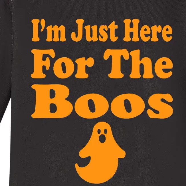 Halloween Im Just Here For The Boos Baby Long Sleeve Bodysuit