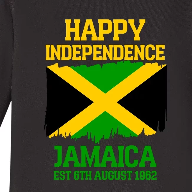 Happy Independence Jamaica Est 6th August 1962 Jamaican Flag Baby Long Sleeve Bodysuit