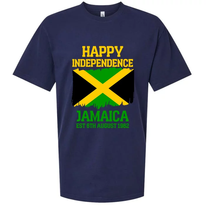 Happy Independence Jamaica Est 6th August 1962 Jamaican Flag Sueded Cloud Jersey T-Shirt