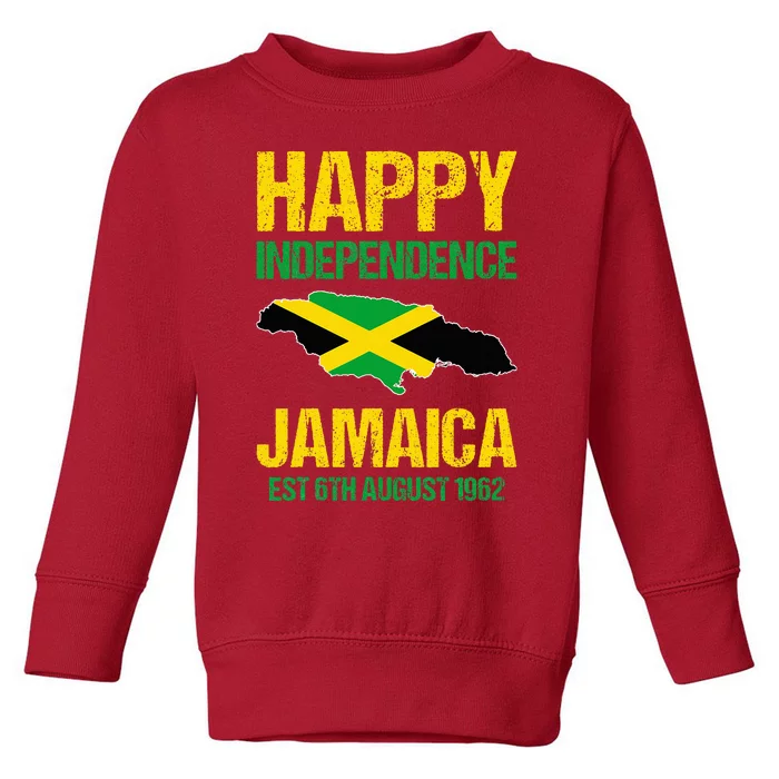 Happy Independence Jamaica Est 6th August 1962 Jamaican Toddler Sweatshirt