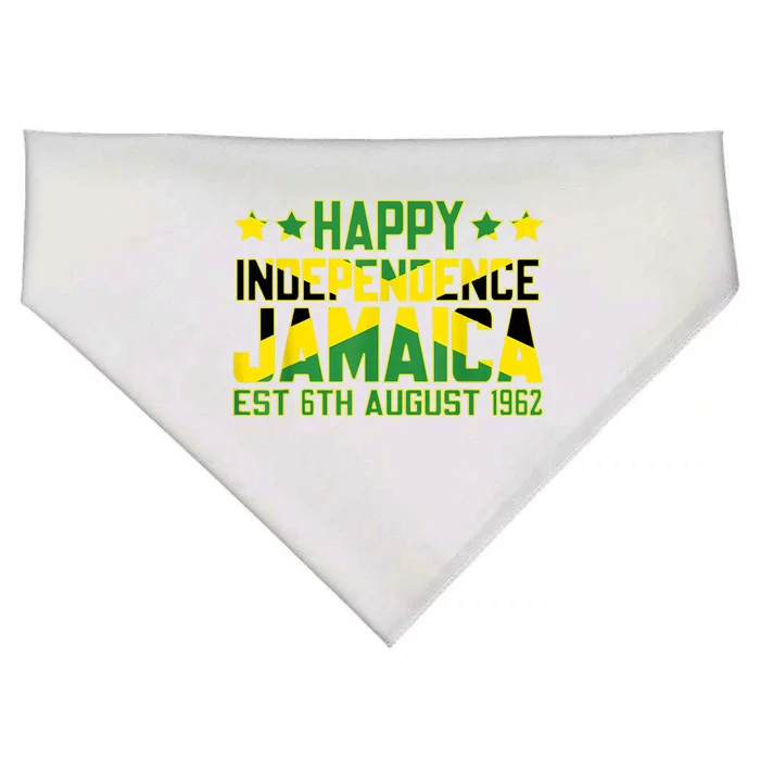 Happy Independence Jamaica Est 6th August 1962 Jamaican Flag USA-Made Doggie Bandana