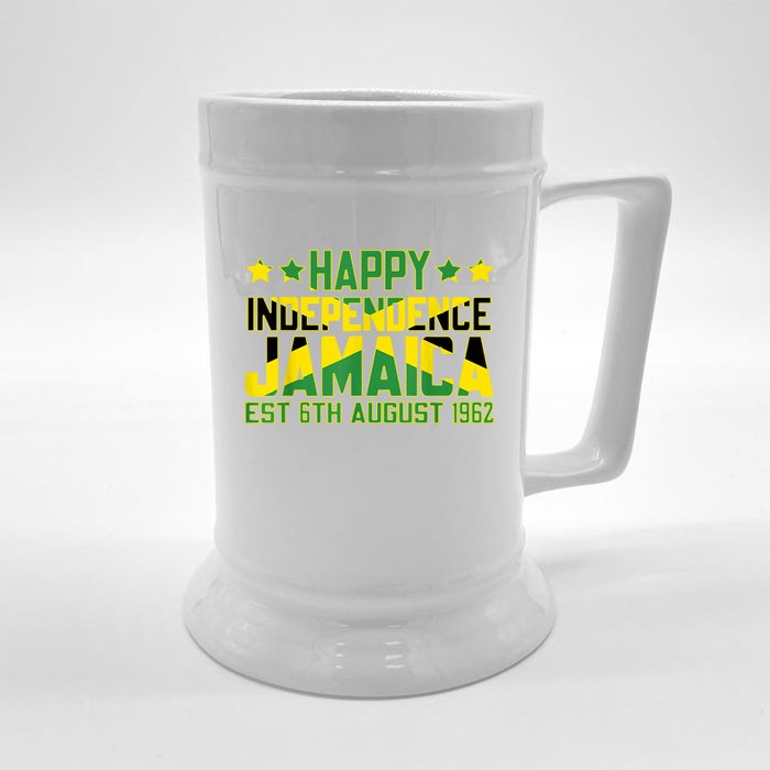 Happy Independence Jamaica Est 6th August 1962 Jamaican Flag Front & Back Beer Stein