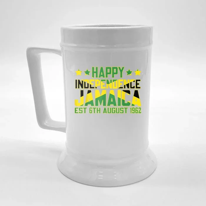 Happy Independence Jamaica Est 6th August 1962 Jamaican Flag Front & Back Beer Stein