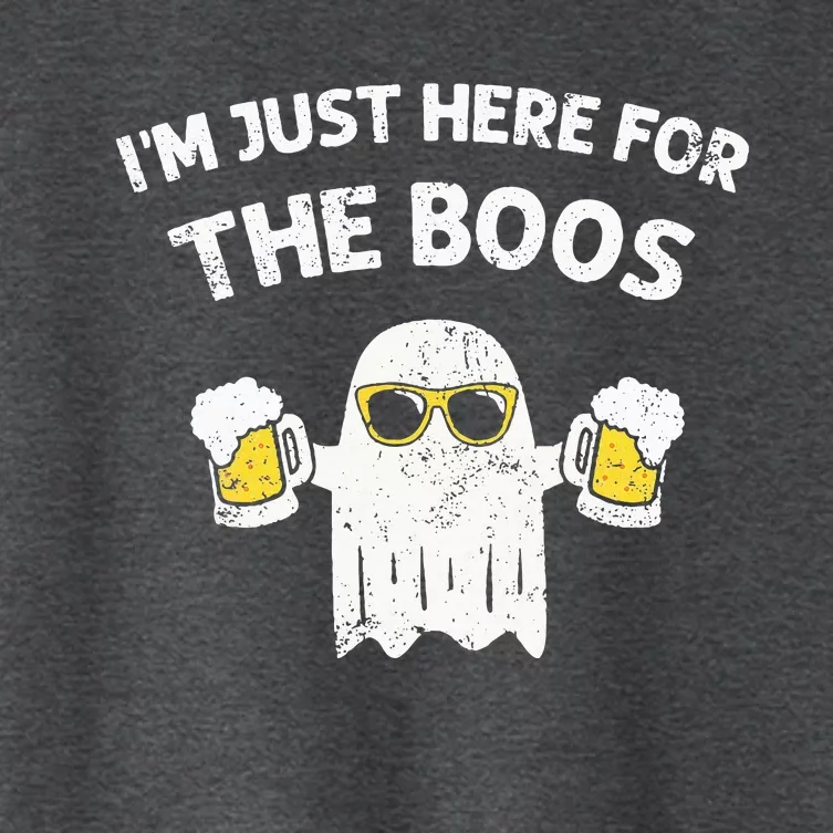 Halloween Im Just Here For Boos Halloween Beer Lovers Women's Crop Top Tee