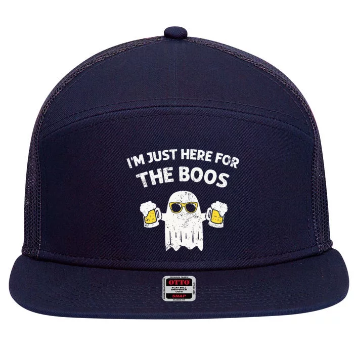 Halloween Im Just Here For Boos Halloween Beer Lovers 7 Panel Mesh Trucker Snapback Hat