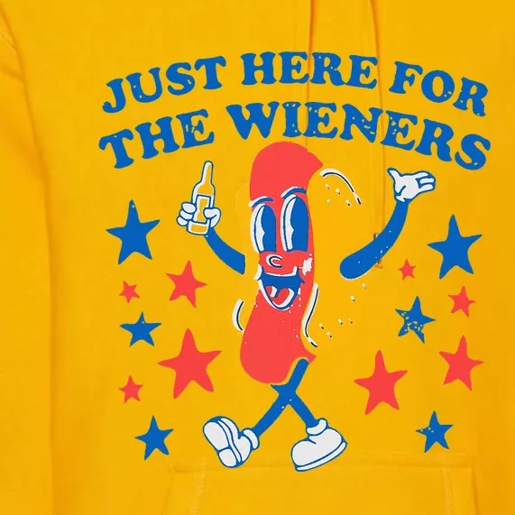 Hotdog IM Just Here For The Wieners Premium Hoodie