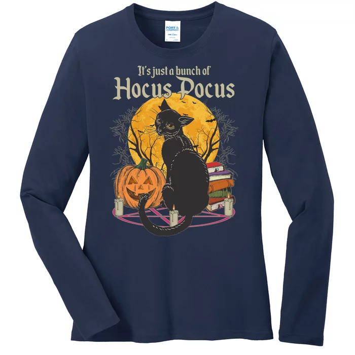 Halloween It's Just A Bunch Of Hocus Pocus Ladies Long Sleeve Shirt