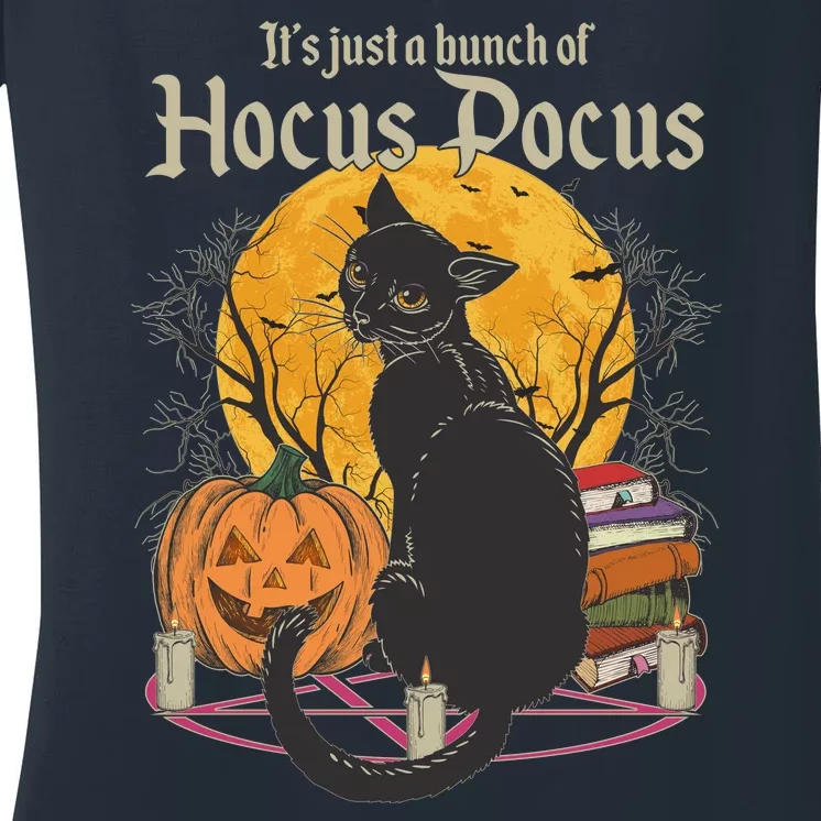 Halloween It's Just A Bunch Of Hocus Pocus Women's V-Neck T-Shirt